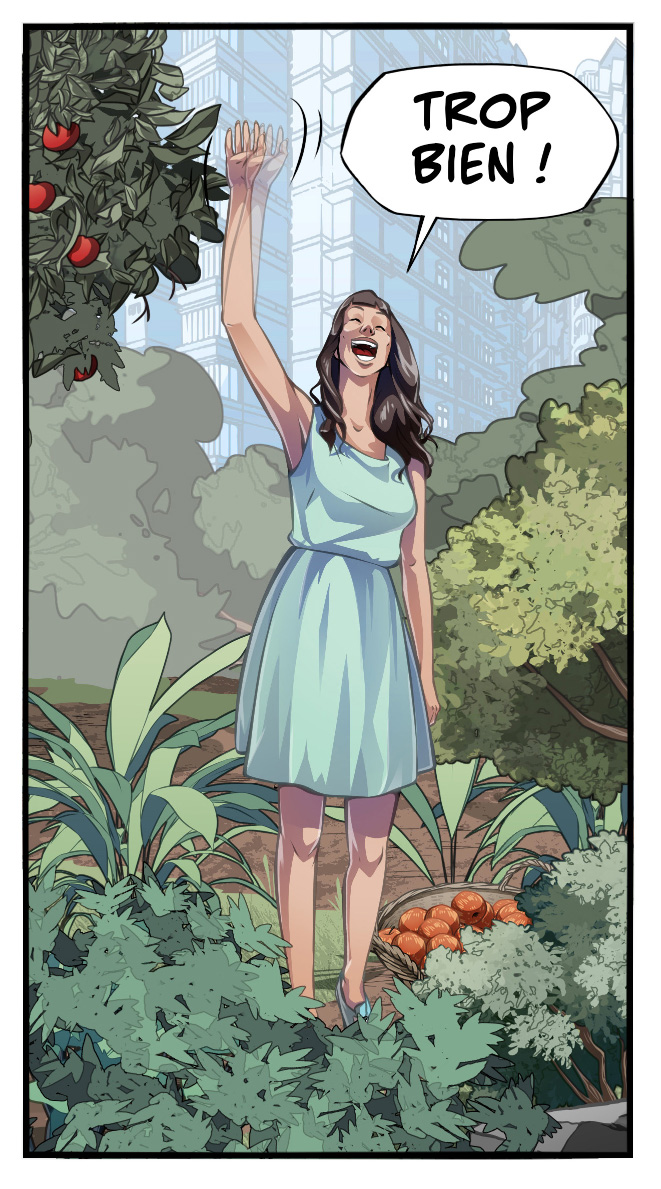 vignette1 Elise dans une vignette de la BD Effondrement