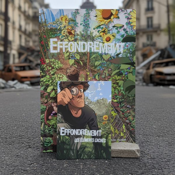 Couverture du carnet des éléments cachés et la BD Effondrement par Alexis Koleszar