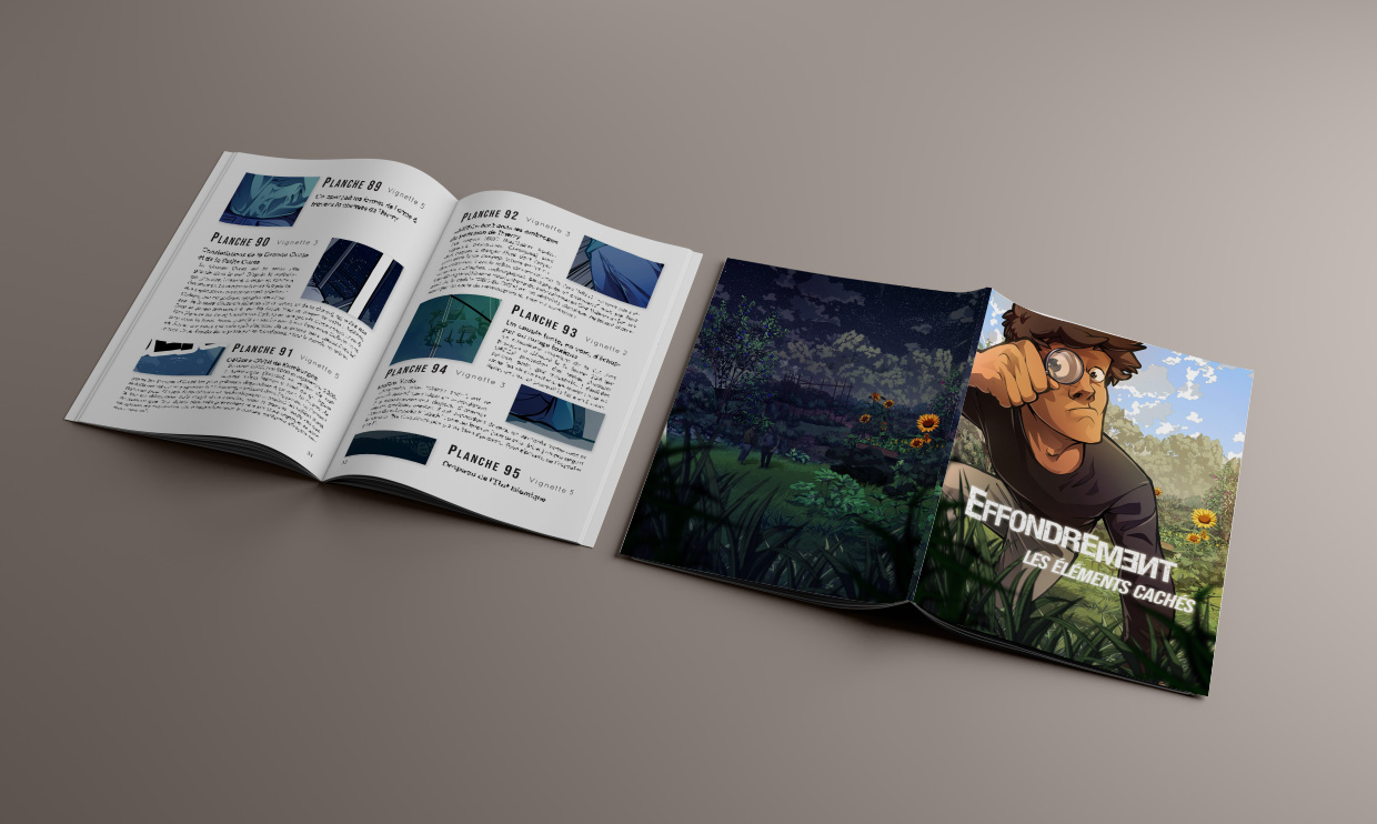 Extrait du carnet des éléments cachés de la BD Effondrement par Alexis Koleszar